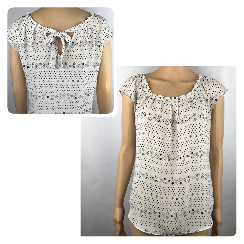 LC Lauren Conrad Blouse Floral Navy Sheer Size XS